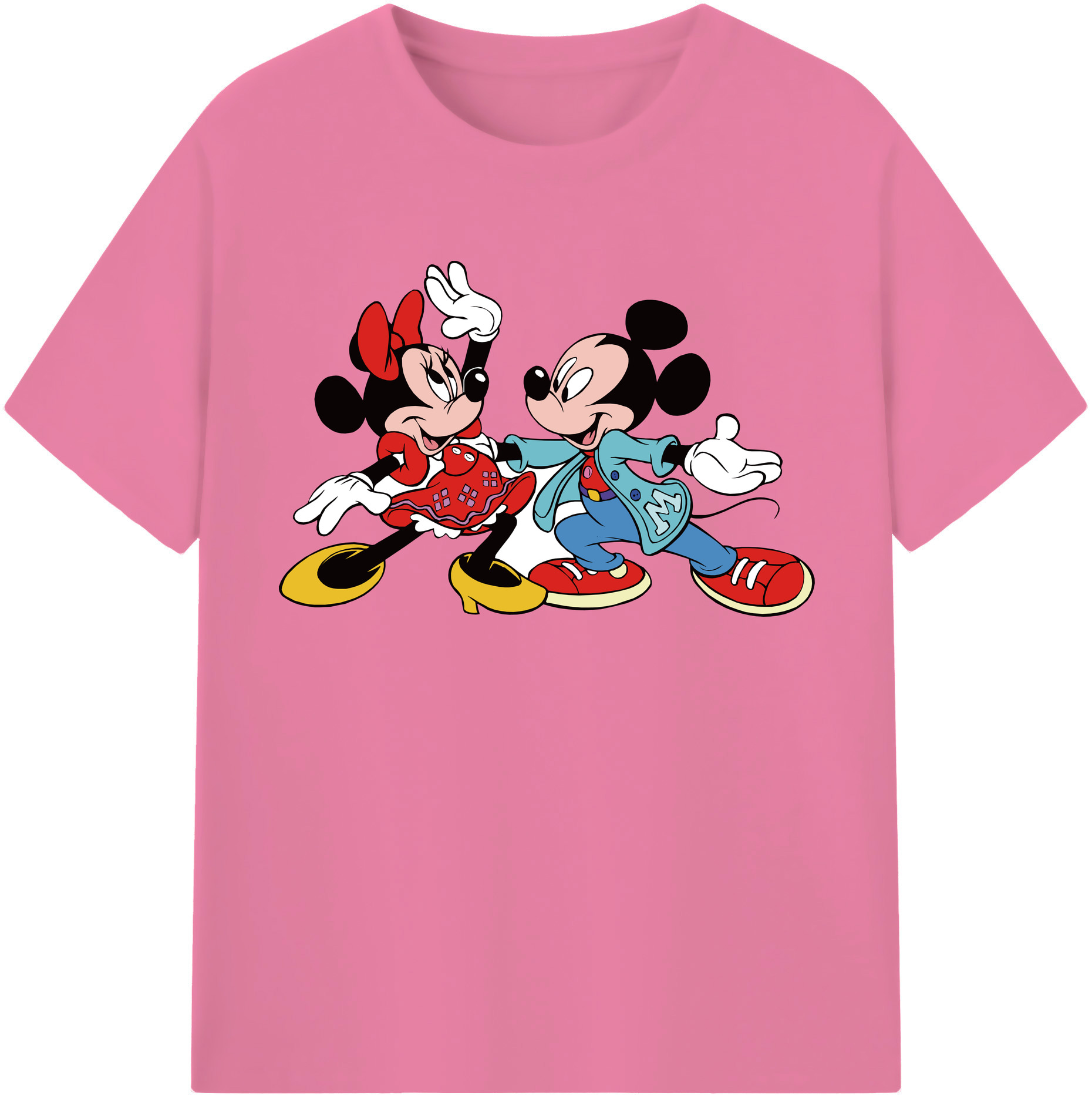 （画像用） ミッキーマウス Mickey Mouse 綿100％半袖Tシャツ（フロントプリント）